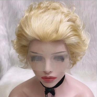 Lace Front Short Curly Human Hair Wig Multiple Colors Available