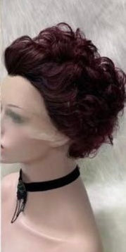 Lace Front Short Curly Human Hair Wig Multiple Colors Available