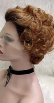 Lace Front Short Curly Human Hair Wig Multiple Colors Available