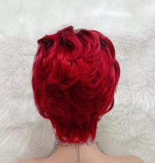 Lace Front Ear to Ear Pixie Wave Wig in Red or Black
