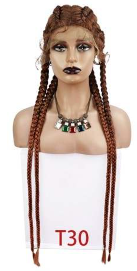 Cornrow Remi Baby Hair lace Front Wig Color T30