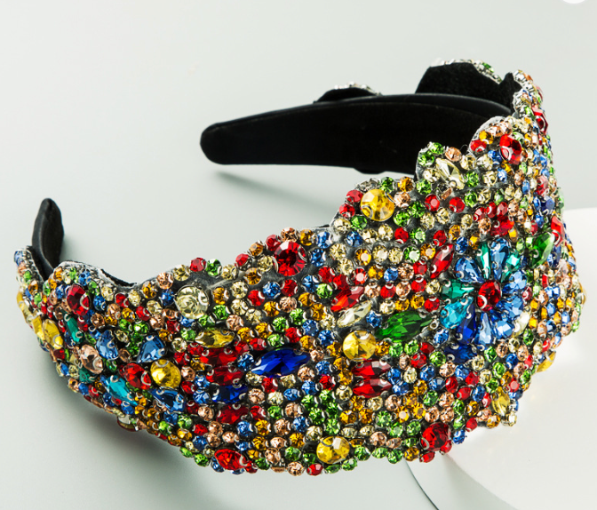 Multi-Color Rhinestone Headband