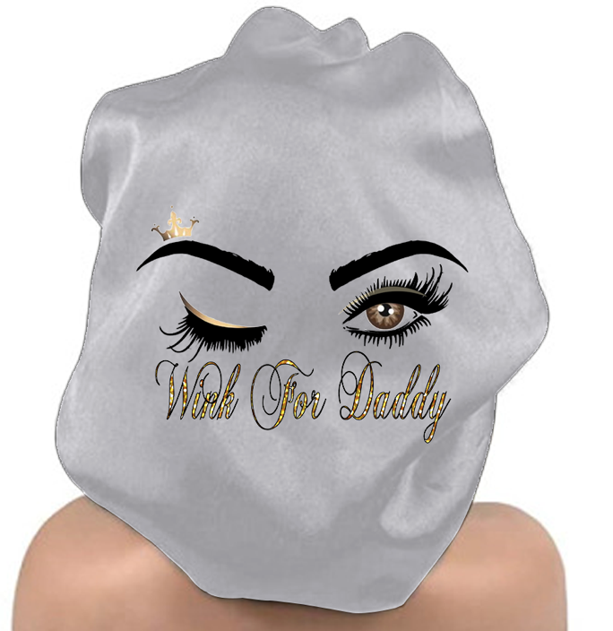 Wink For Daddy Personalized Bonnet with Edge Wrap