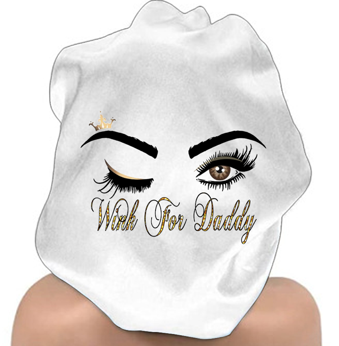 Wink For Daddy Personalized Bonnet with Edge Wrap