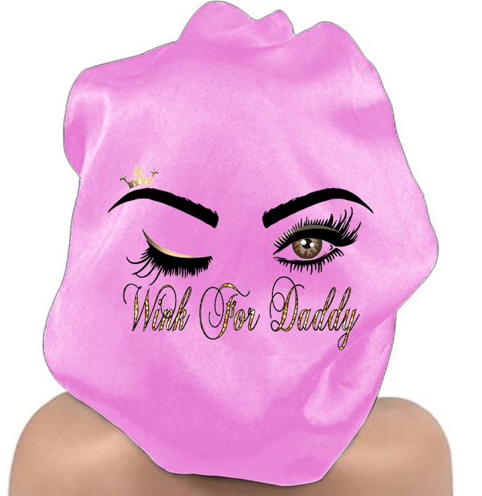 Wink For Daddy Personalized Bonnet with Edge Wrap