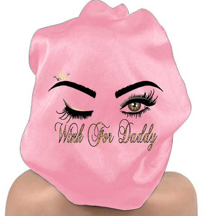 Wink For Daddy Personalized Bonnet with Edge Wrap
