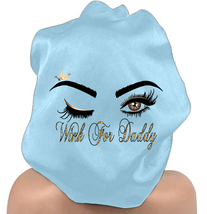 Wink For Daddy Personalized Bonnet with Edge Wrap