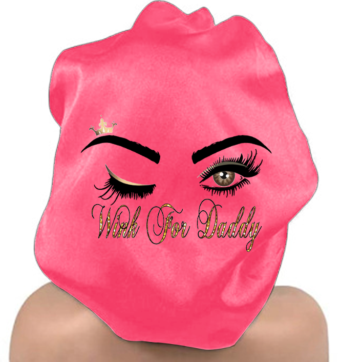 Wink For Daddy Personalized Bonnet with Edge Wrap