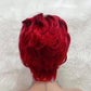 Lace Front Ear to Ear Pixie Wave Wig in Red or Black