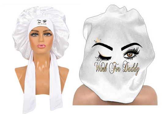 Wink For Daddy Personalized Bonnet with Edge Wrap